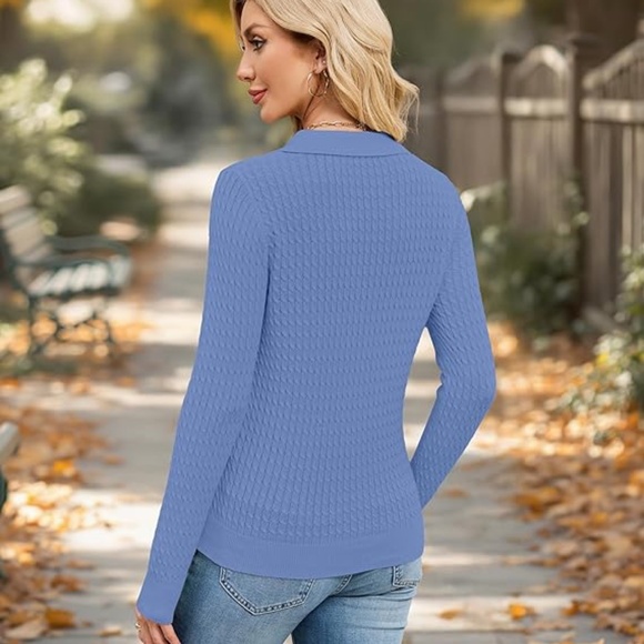 Blooming Jelly Women's Cable Knit Sweater Long Sleeve Pullover Tops 2025 Fall Fa - Picture 3 of 6